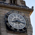 A clock tower in Bowling Green, KY.